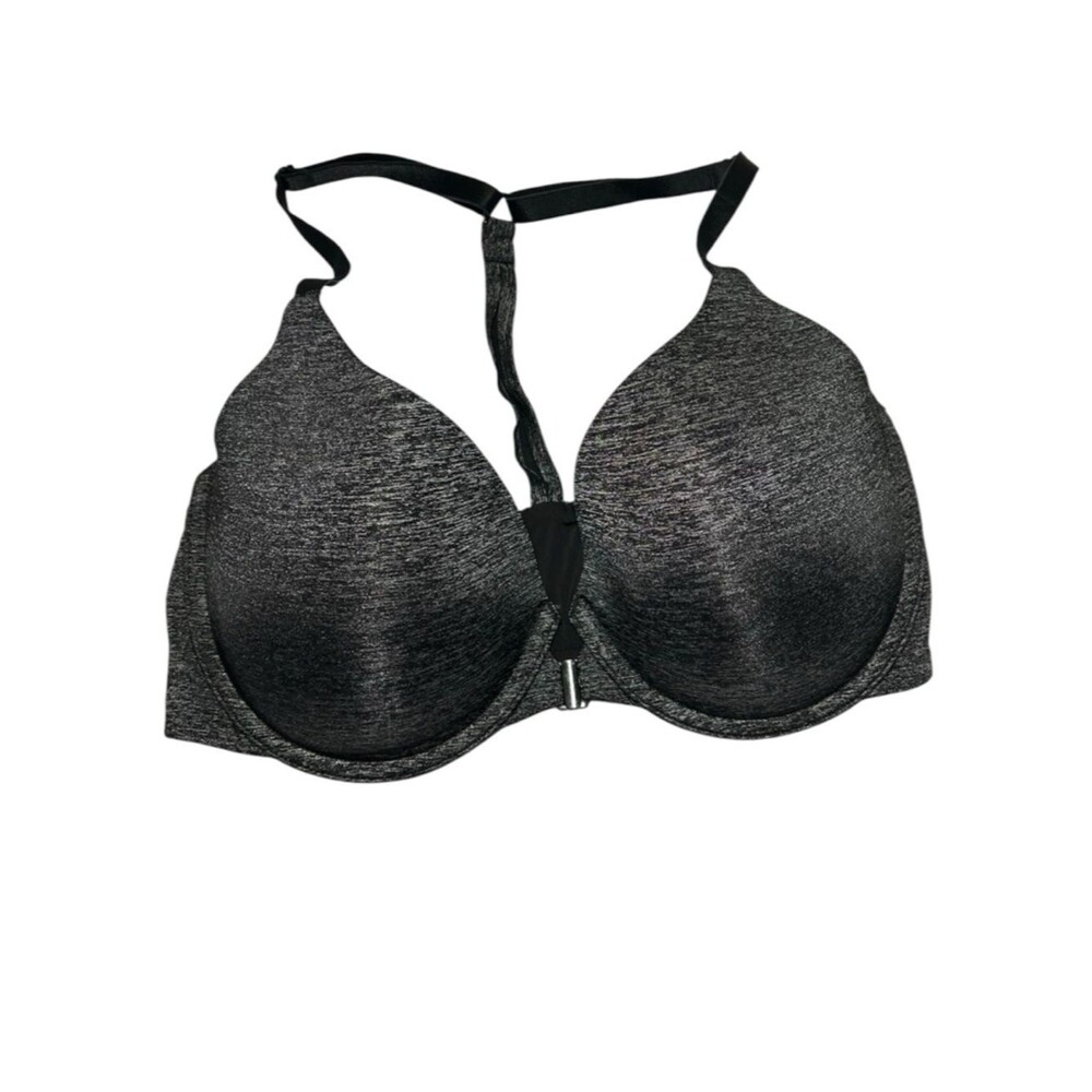 Victoria's Secret Heathered Charcoal Racerback Semi Demi Bra 34DD